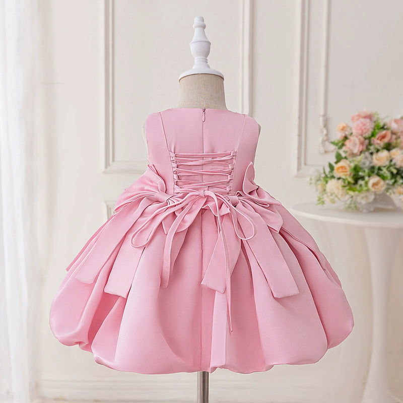Vestido De Festa Infantil Laços Costa Trançadinha