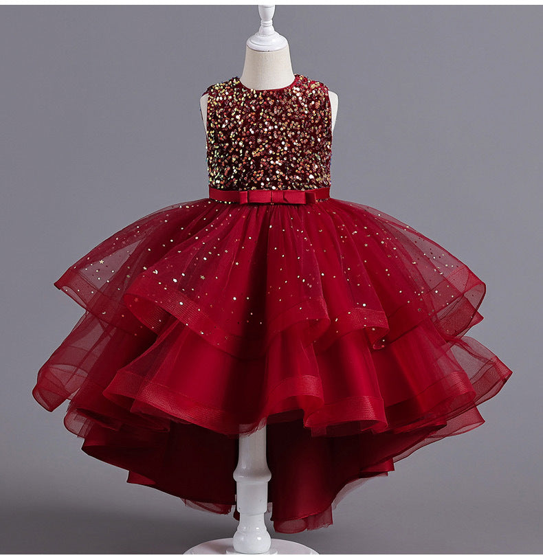 Vestido Infantil Brilhante Camadas