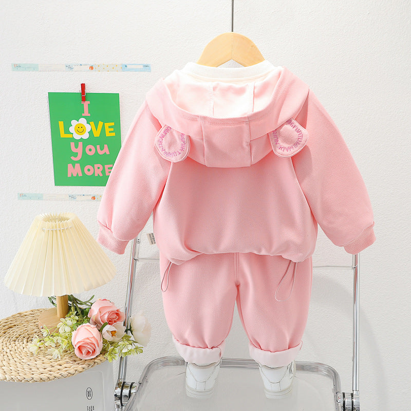 Conjunto Infantil Feminino Coelho 3 Peças Bolsinha