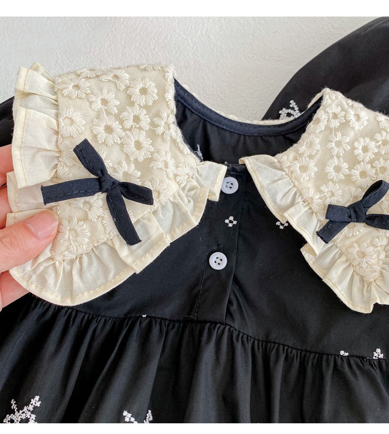 Body/ Vestido Infantil Preto Lacinhos