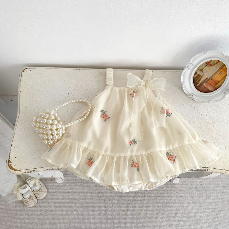 Vestido Infantil Verão Floral Lacinho