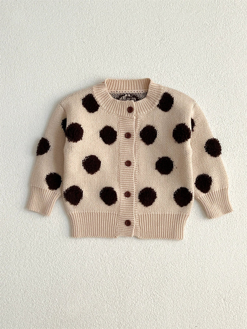 Cardigan Infantil Tricô Bolinhas