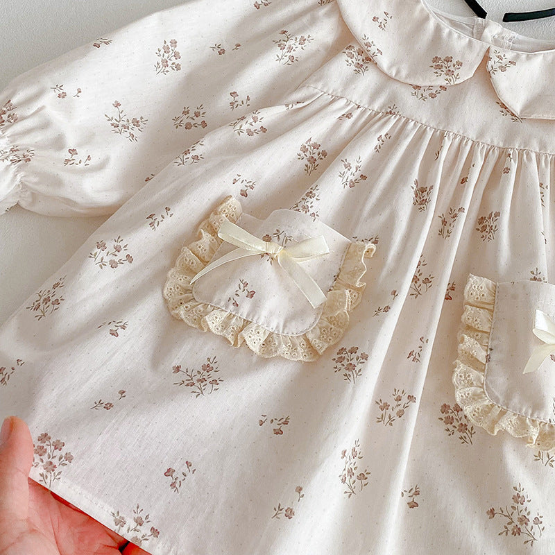 Body/ Vestido Infantil Bolsinhos Florzinhas