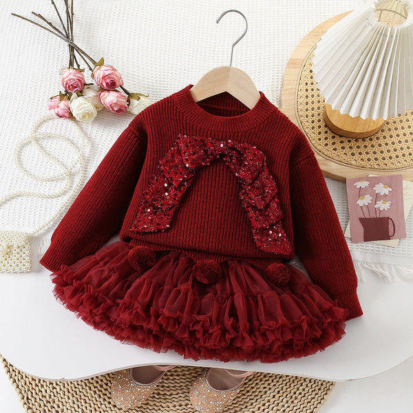 Conjunto Infantil Feminino Laço e Sainha Tule