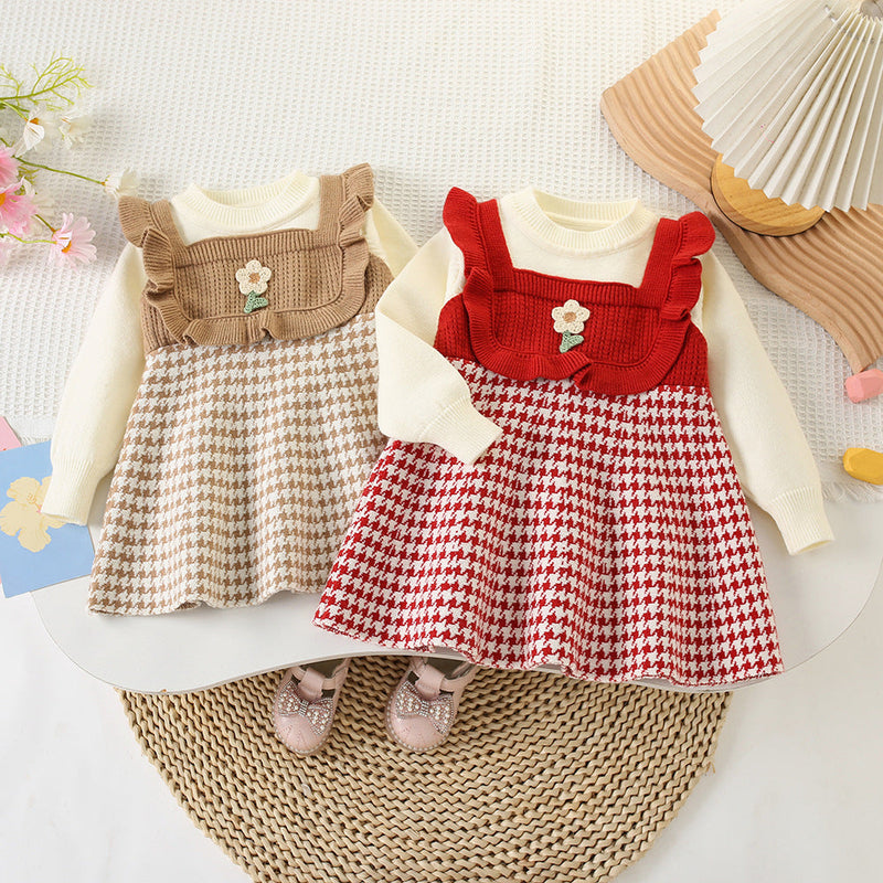 Vestido Infantil Tricô Florzinhas