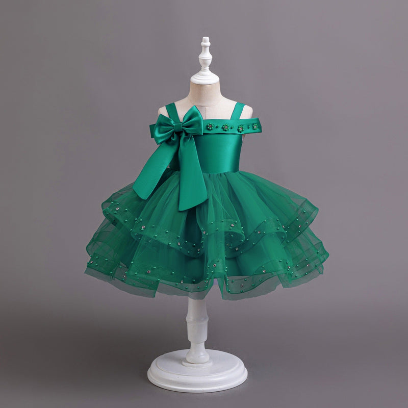 Vestido De Festa Infantil Pérolas e Lacinho