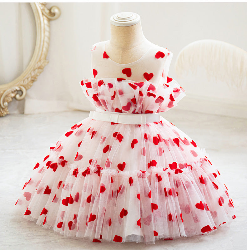 Vestido De Festa Infantil Coraçõeszinhos