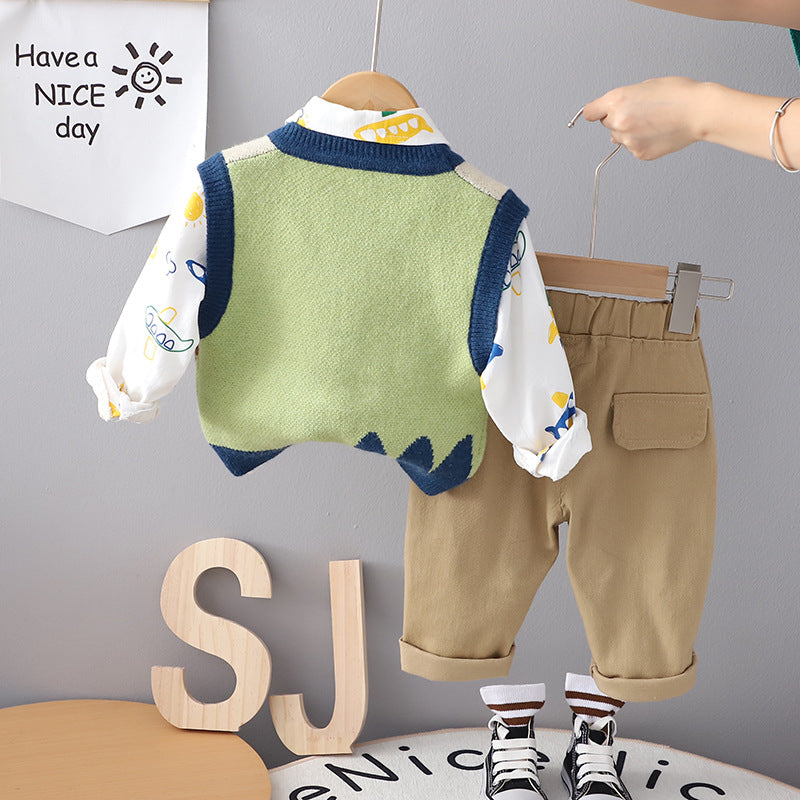 Conjunto Infantil Masculino 3 Peças Colete Menininho