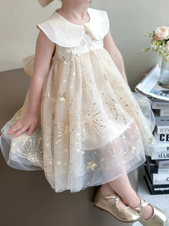 Vestido Infantil Gola Estrelinhas