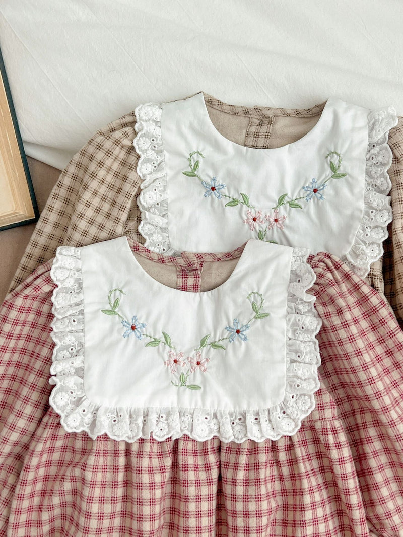 Body Infantil Feminino Xadrez Florzinhas