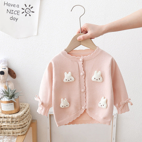 Cardigan Infantil Feminino Coelhinhos