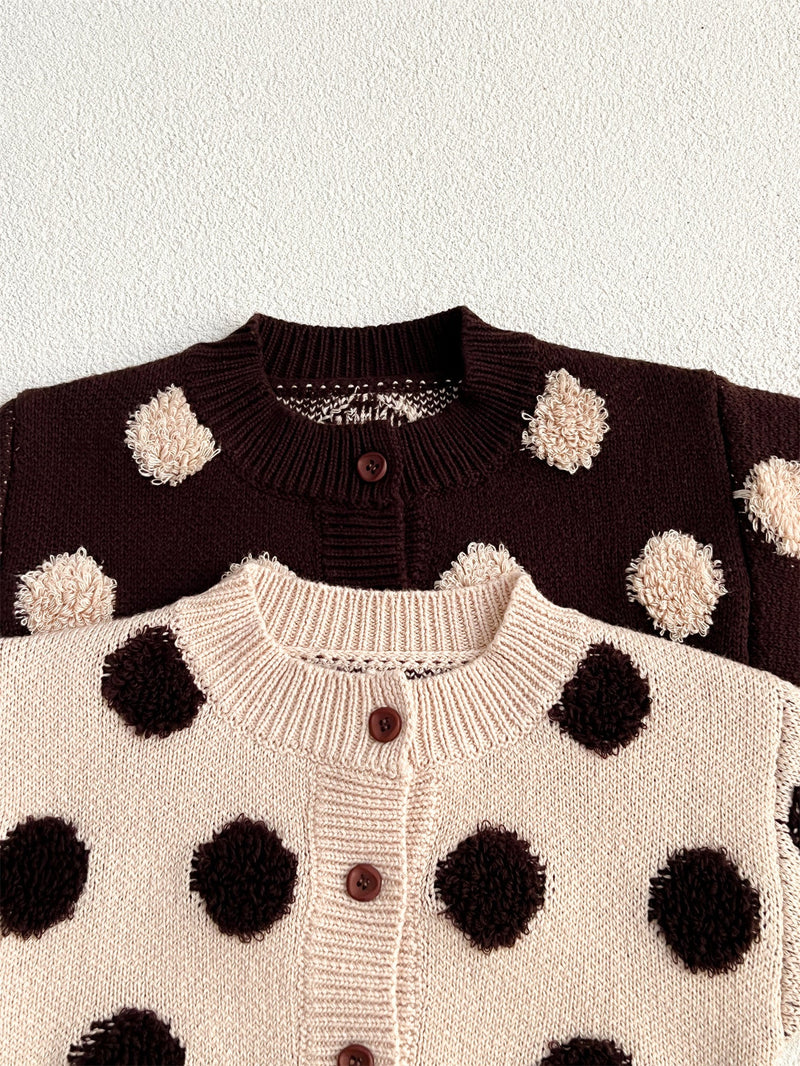 Cardigan Infantil Tricô Bolinhas
