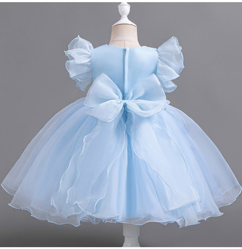 Vestido De Festa Infantil Flores Manguinha Voadora