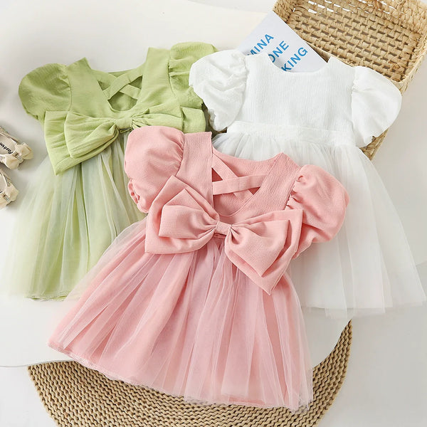 Vestido Infantil Tule Lacinho