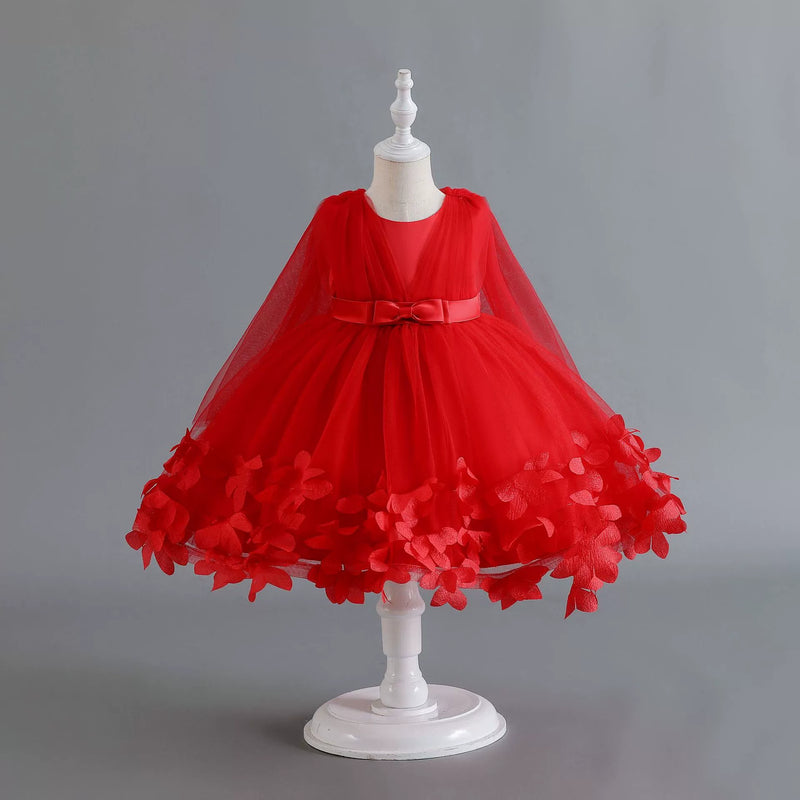 Vestido de Festa Infantil Tule Flores