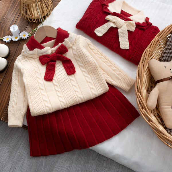 Conjunto Infantil Vermelho Tricõ