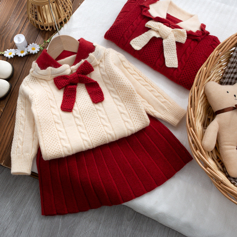 Conjunto Infantil Vermelho Tricõ