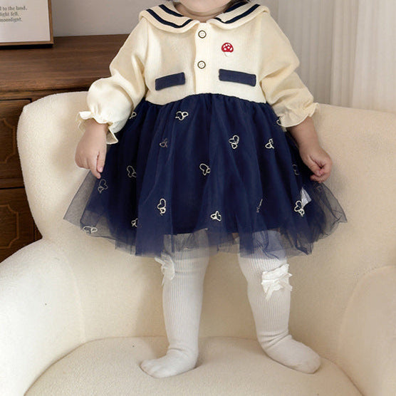 Vestido Infantil com Golinha e Tule