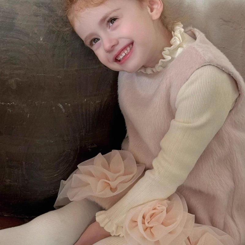 Vestido Infantil Feminino Flores + Blusa