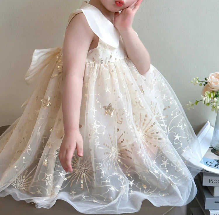 Vestido Infantil Gola Estrelinhas