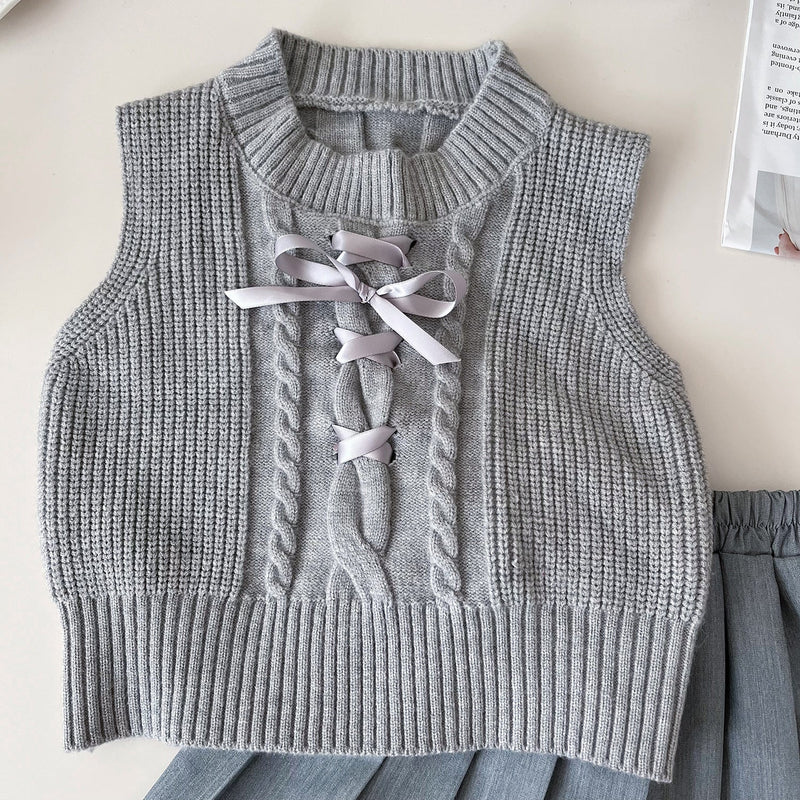 Conjunto Infantil Feminino 3 Peças Tricô e Plíssadinha