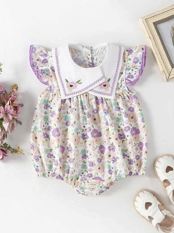 Body Infantil Feminino Verão Florzinhas