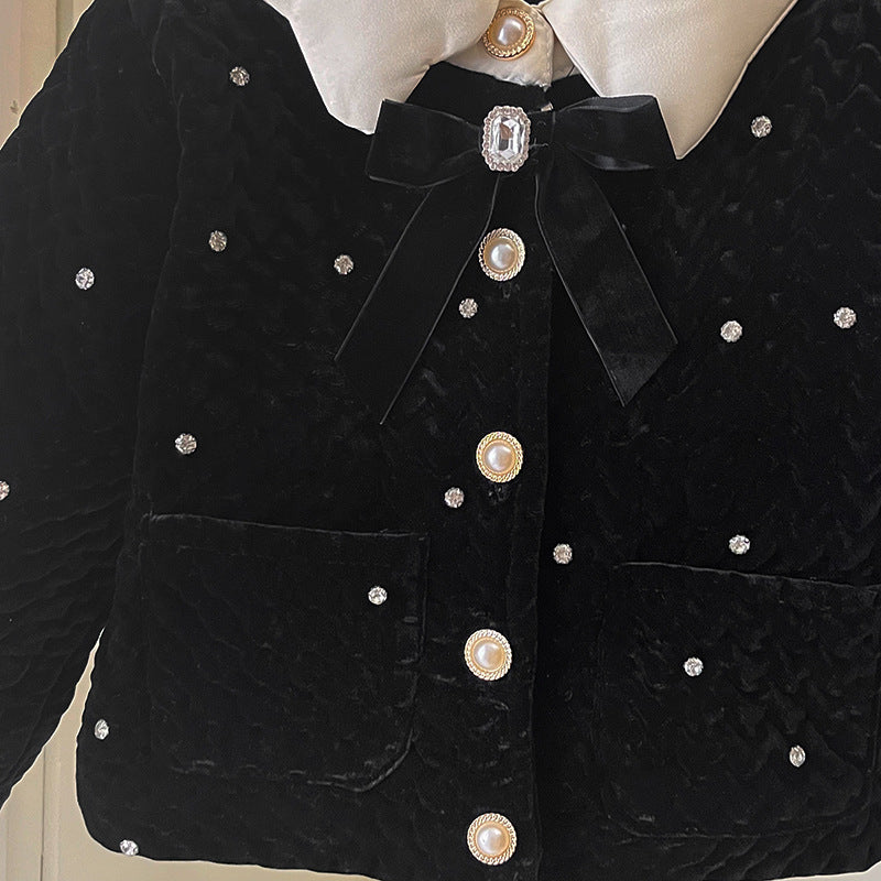 Conjunto Infantil Feminino Preto Pérolas
