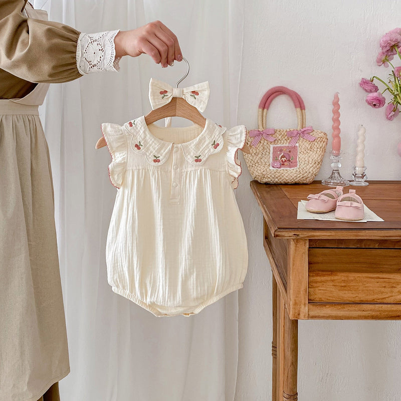 Body Infantil Feminino Cerejinhas Faixinha