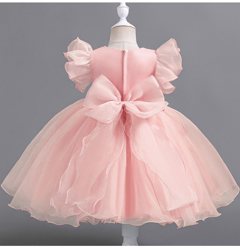 Vestido De Festa Infantil Flores Manguinha Voadora