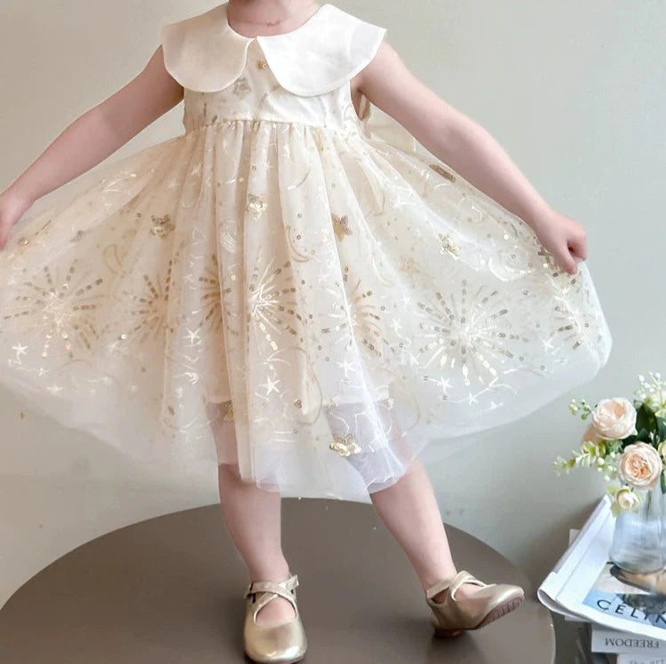 Vestido Infantil Gola Estrelinhas