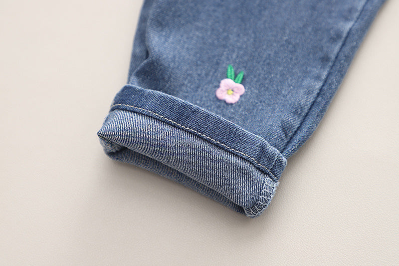 Conjunto Infantil Feminino Florzinhas e Jeans