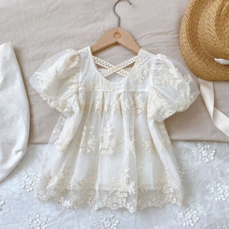 Vestido Infantil Rendado Floral