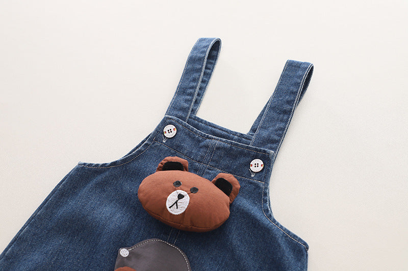 Conjunto Infantil Jardineira Bichinhos + Manga Longa
