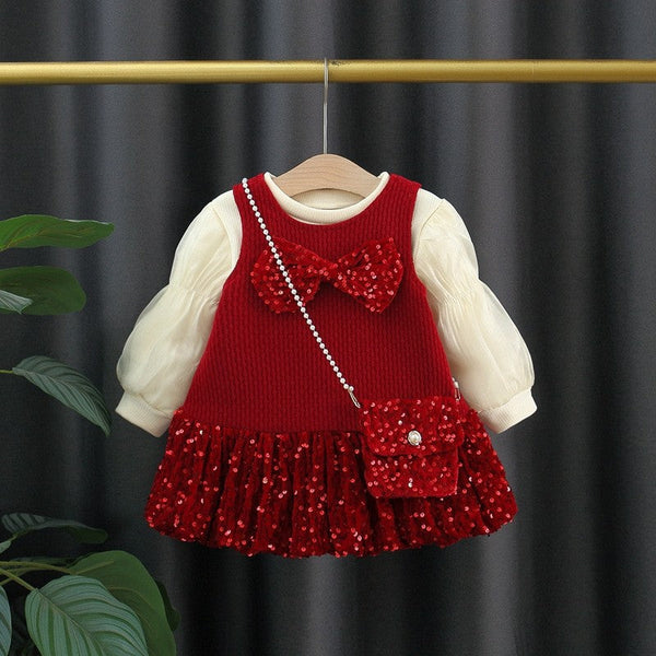 Vestido Infantil Brilhante + Blusa