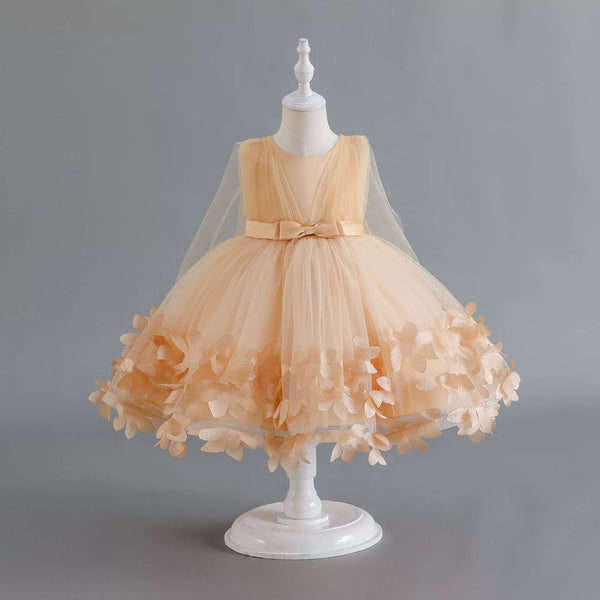 Vestido de Festa Infantil Tule Flores