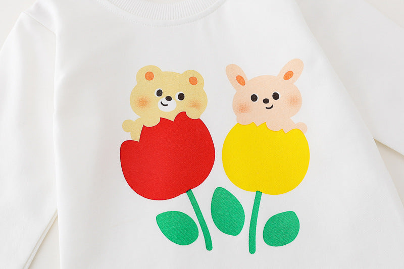 Conjunto Infantil Feminino Coelho 3 Peças Bolsinha