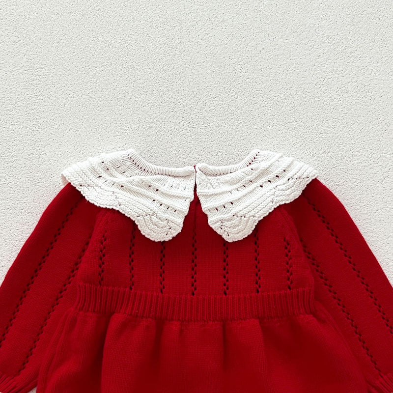 Body Infantil de Tricô Vermelho