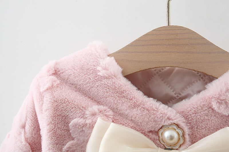 Casaco Infantil Feminino Floral Lacinho