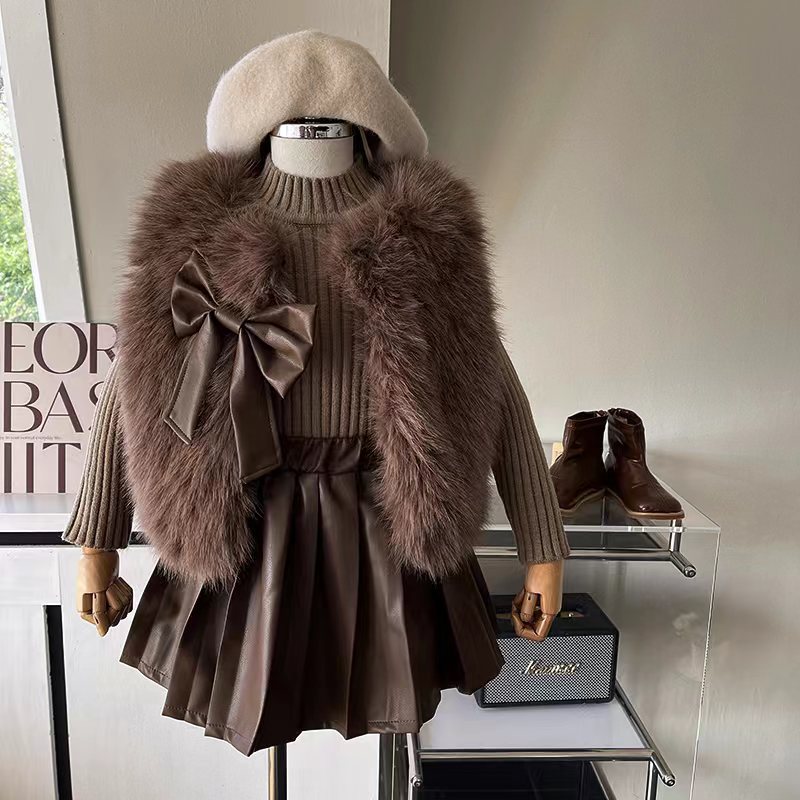 Conjunto Infantil Feminino 3 Peças Pelinhos e Lacinho