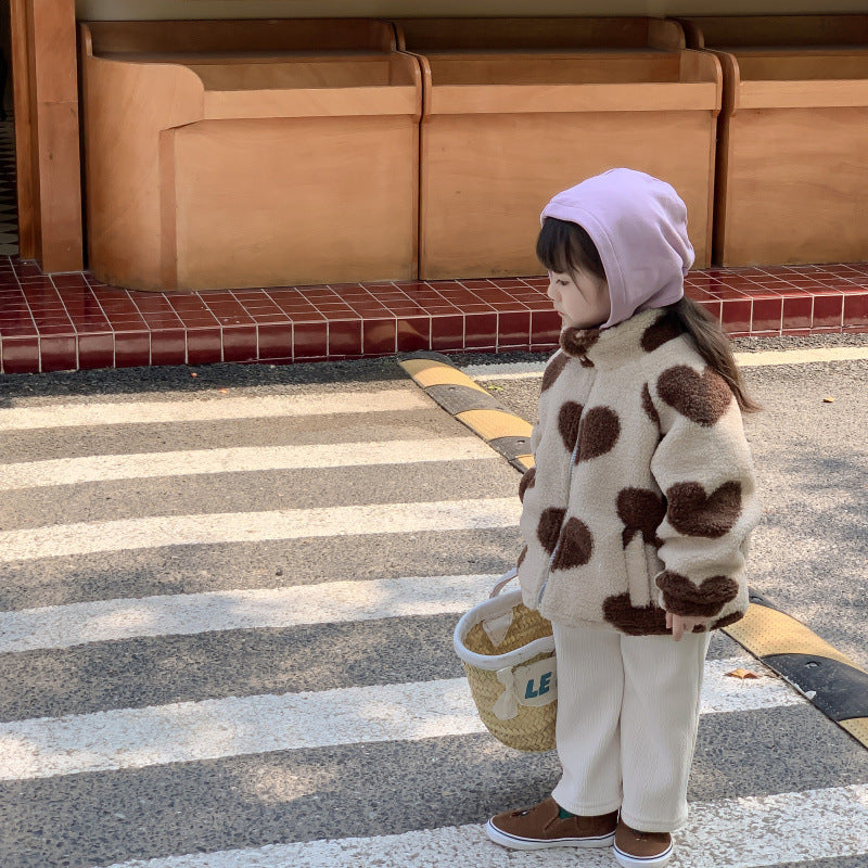 Casaco Infantil Feminino Super Quente Corações