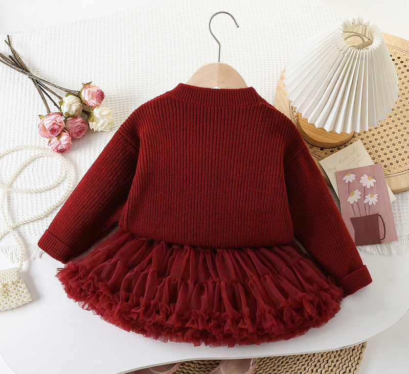 Conjunto Infantil Feminino Laço e Sainha Tule