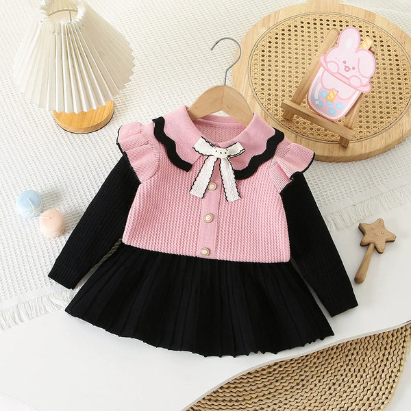 Conjunto Infantil Feminino Tricô Lacinho