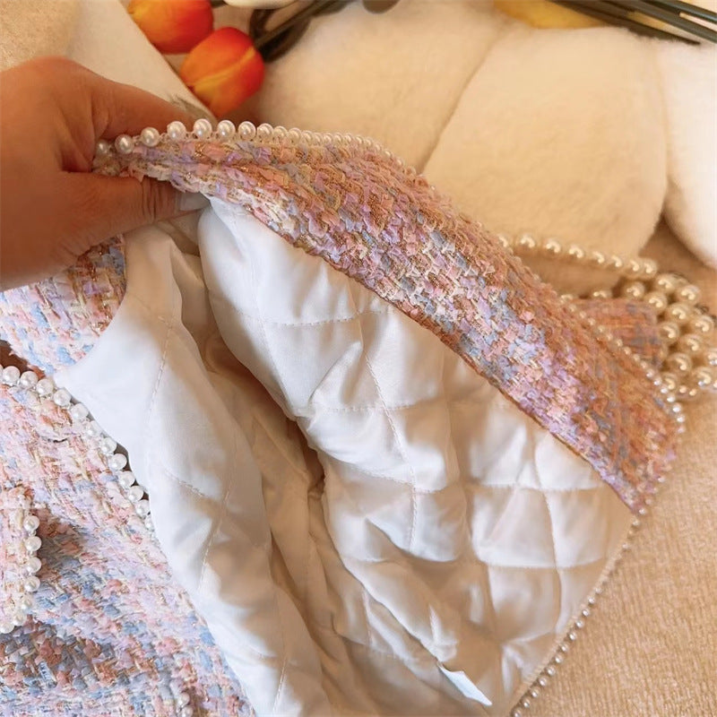 Conjunto Infantil Feminino Tweed Pérolas
