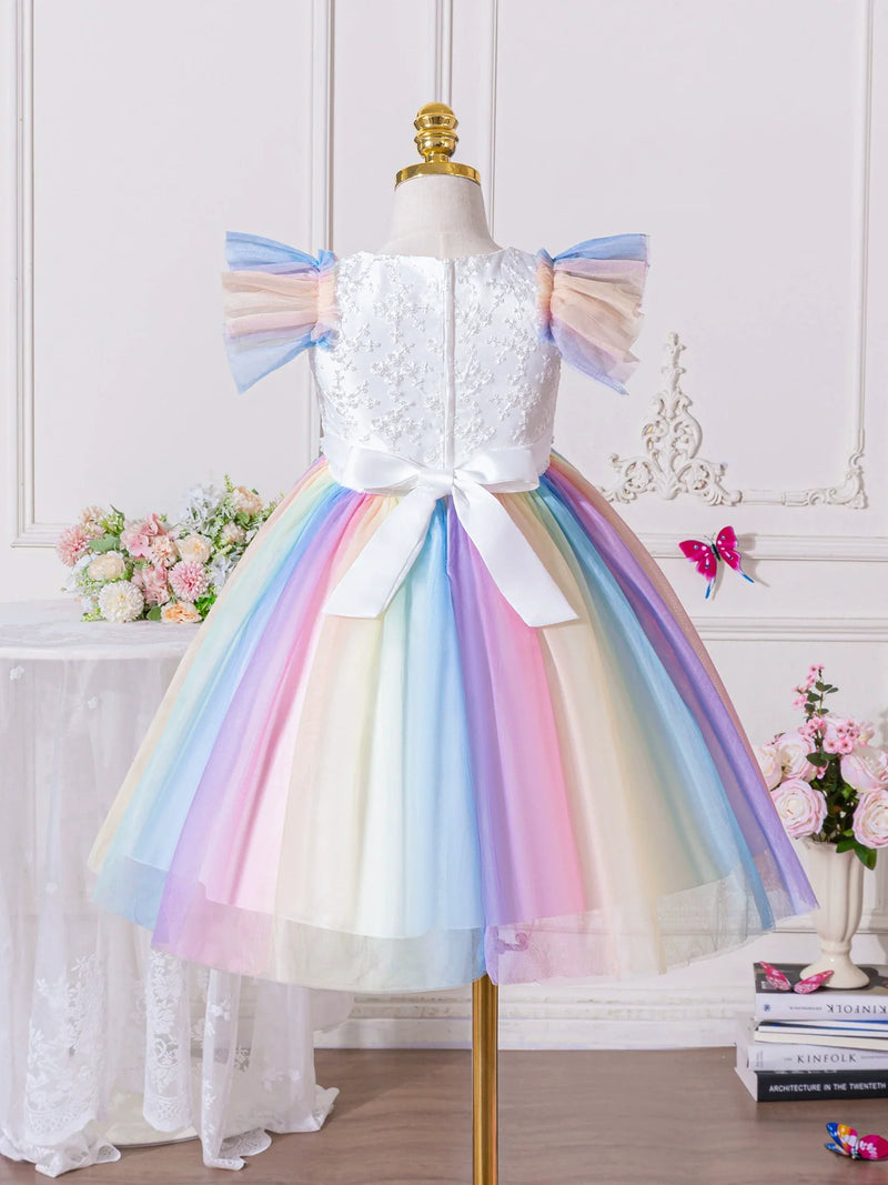 Vestido Infantil Floral e Colors