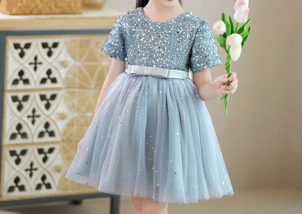 Vestido Infantil De Festa Lantejoulas