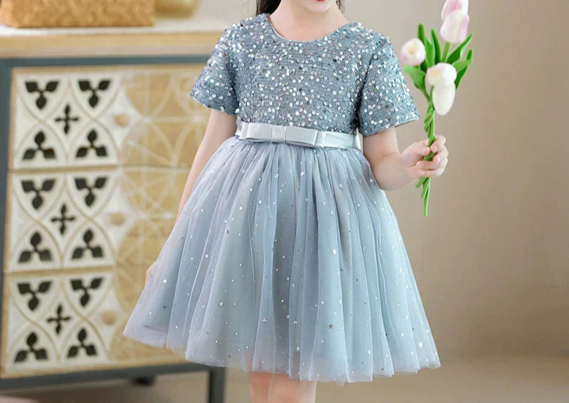 Vestido Infantil De Festa Lantejoulas