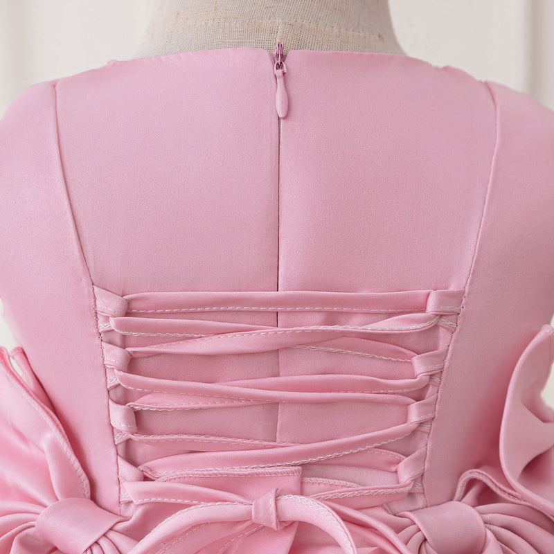 Vestido De Festa Infantil Laços Costa Trançadinha