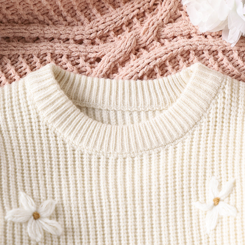 Body Infantil de Tricô Florzinhas