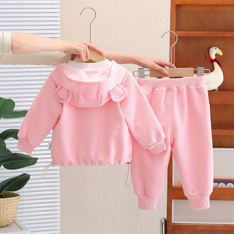 Conjunto Infantil Feminino Coelho 3 Peças Bolsinha
