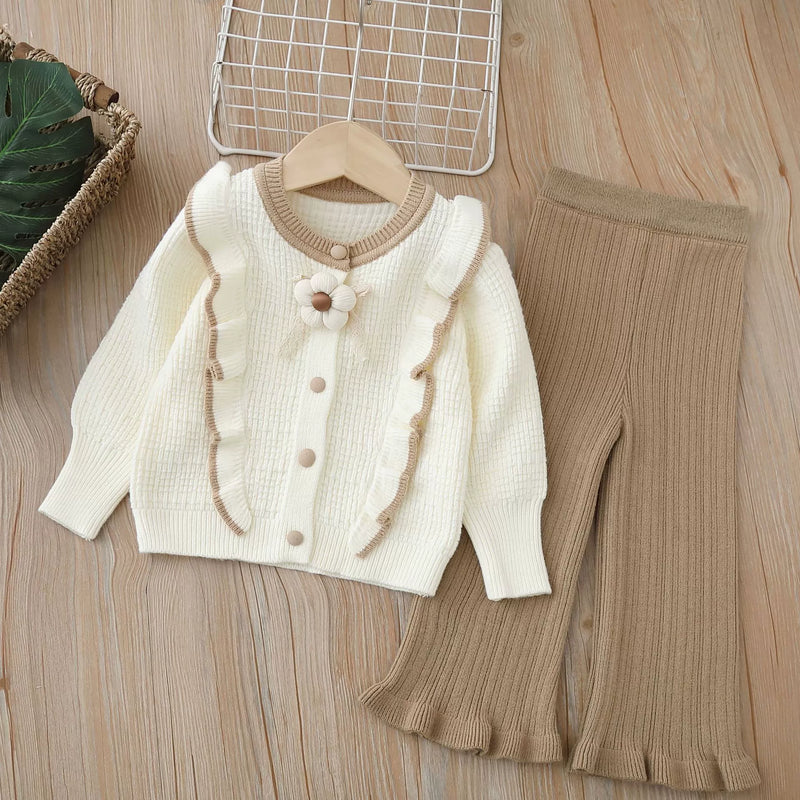 Conjunto Infantil De Tricô Florzinha